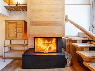 Log fireplace
